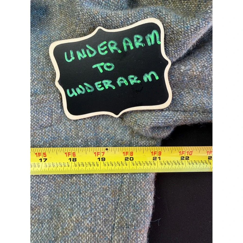 Southwick Vintage Wool Tweed Suit Grey Blue 40R 33W 2pc Blazer Cuffed Pants USA